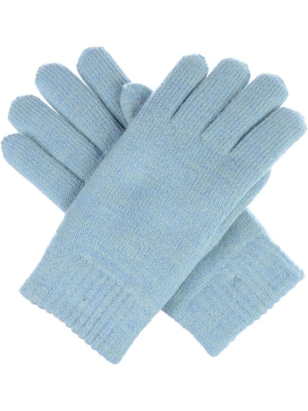 Women's Pastel Blue Winter Plush Toasty Warm Plush Fleece Lined Knit Gloves